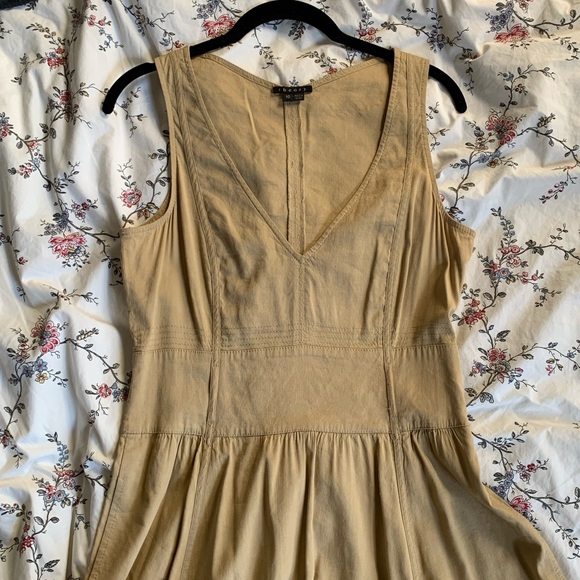 Theory Tan Sleeveless V-Neck Dress - Picture 6 of 10
